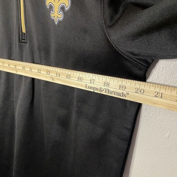 New Orleans Saints Pullover 1/4 Zip Unisex MEDIUM Black Gold Long Sleeve NFL - Picture 6 of 8